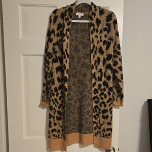 BP Leopard Pattern Cardigan in Tan and Black